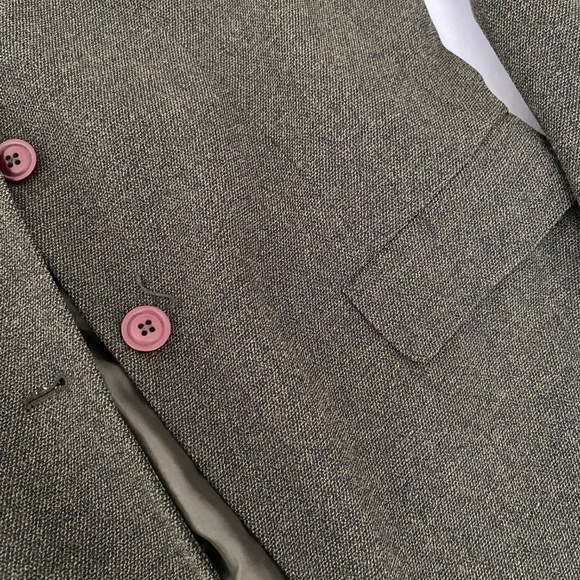 JOSEPHINE CHAUS Dark Olive Green Wool Blend Blazer Jacket - Picture 3 of 5